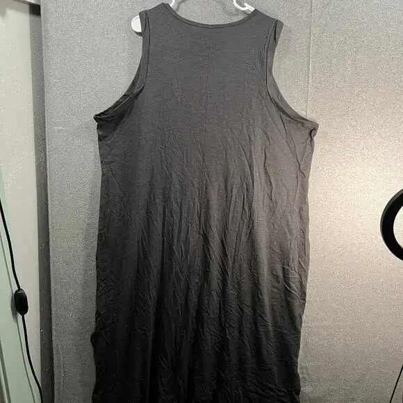 Candace Cameron Bure Sunkissed Regular Midi T-Shirt Dress Washed Black Size 3X - Picture 14 of 14